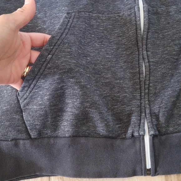 Adidas Gray Full Zip Hoodie with drawstring L - Picture 5 of 10
